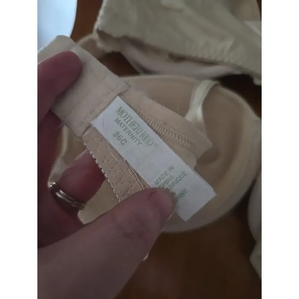 Lot of 2 Motherhood Maternity Tan Adjustable Underwire Nursing Bra Size‎ 36C